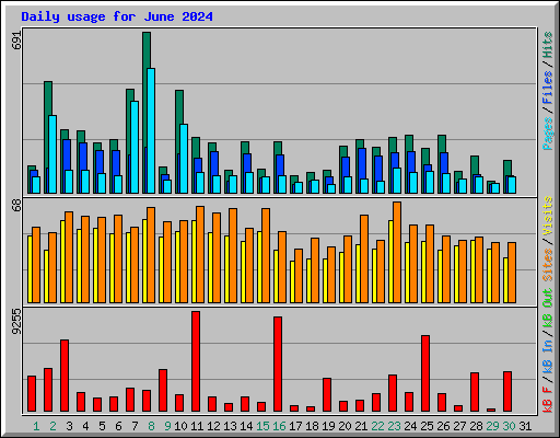 Daily usage for June 2024