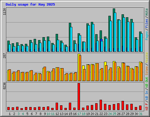 Daily usage for May 2025