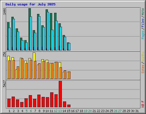 Daily usage for July 2025