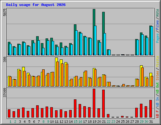 Daily usage for August 2026