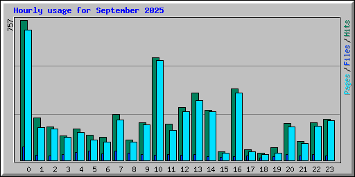 Hourly usage for September 2025