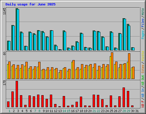Daily usage for June 2025