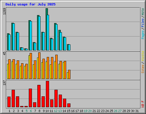 Daily usage for July 2025