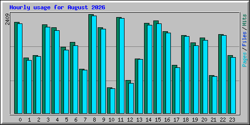 Hourly usage for August 2026